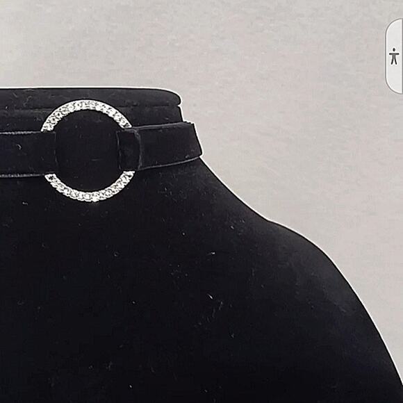 Infinity Diamond Choker BLACK VELVET Necklace Simulated Diamonds Pendent Realist - Picture 11 of 15